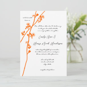 Terracotta Christian Wildflower Branch Wedding Invitation