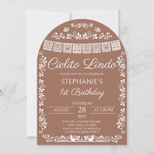 Terracotta Cielito Lindo 1st Birthday Arch Invitation
