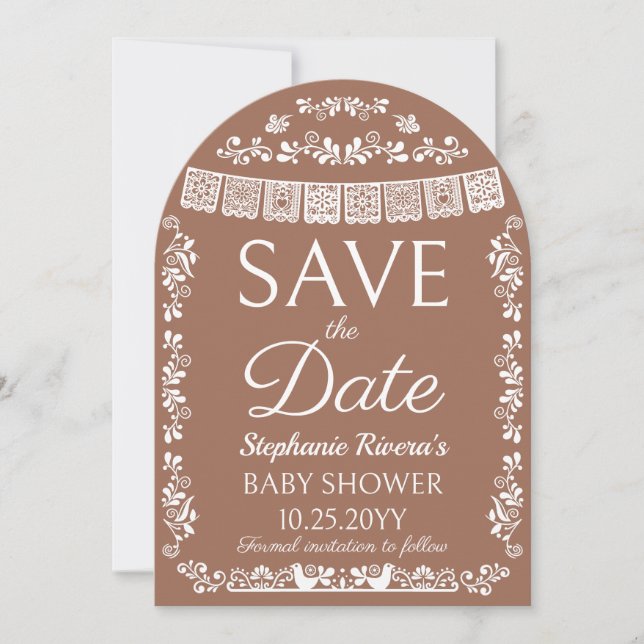 Terracotta Cielito Lindo Baby Shower Save the Date Invitation (Front)