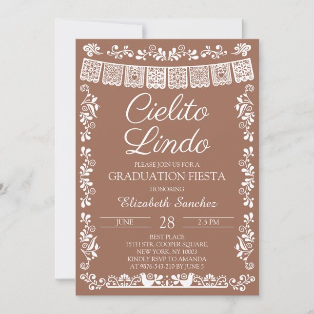 Terracotta Cielito Lindo Graduation Fiesta Invitation (Front)
