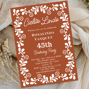 Terracotta Cielito Lindo Mexican 45th Birthday Invitation