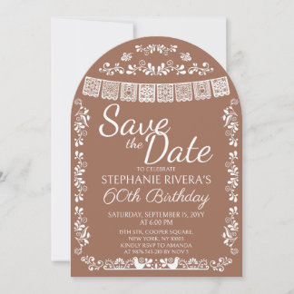 Terracotta Cielito Lindo Save the Date 60 Birthday Invitation