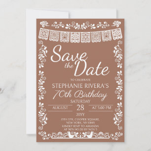 Terracotta Cielito Lindo Save the Date 70 Birthday Invitation