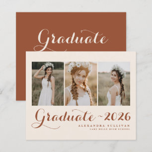 Terracotta Class of 2025 Photo Collage Graduation