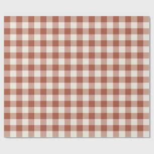 Terracotta Classic Checkered Gingham Wrapping Paper