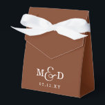 Terracotta Classic Modern Monogram Wedding Favor Boxes<br><div class="desc">Terracotta Classic Modern Monogram Wedding Favor Boxes</div>