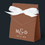 Terracotta Classic Modern Monogram Wedding Favor Boxes<br><div class="desc">Terracotta Classic Modern Monogram Wedding Favor Boxes</div>
