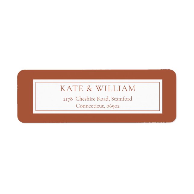 Terracotta Classic Modern Return Address Label (Front)