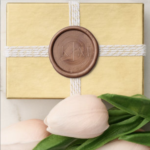 Terracotta Classic Monogram Minimalist Wedding Wax Seal Sticker