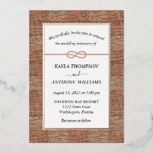 Terracotta Clay African Kente Cloth All In One Foil Invitation