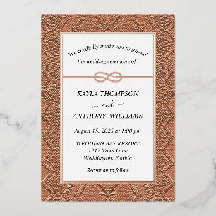 Terracotta Clay African Mudcloth All In One Foil Invitation