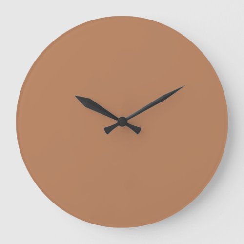 Terracotta Clay Brown Solid Color _ Colour _ Hue Large Clock