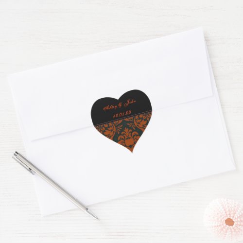 Terracotta Clay Earth Tones Wedding Date Heart Sticker