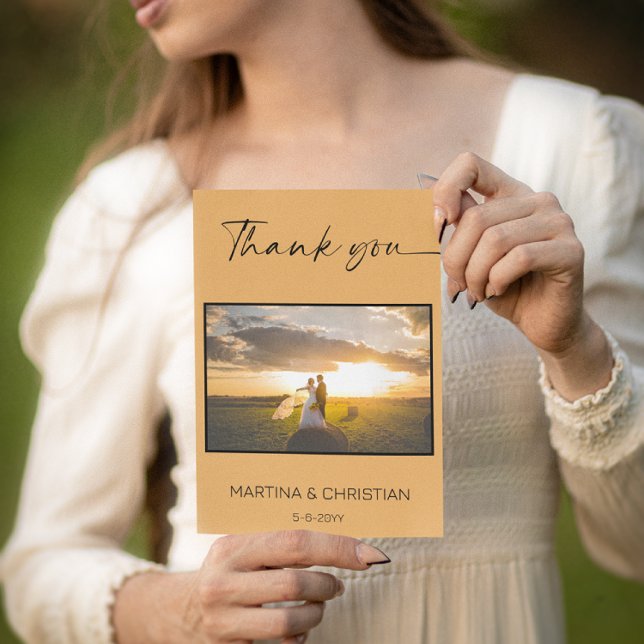 Terracotta Clay Wedding Thank You Photo  Card (Creator Uploaded)
