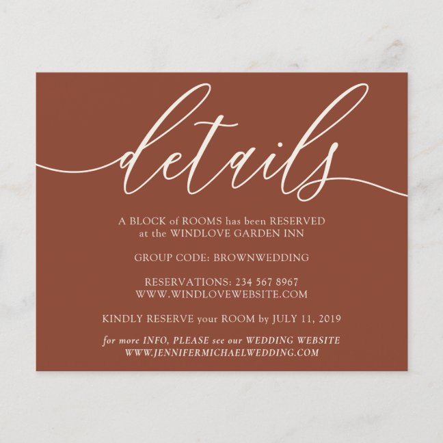 Terracotta Clean Details Simple Wedding budget Flyer