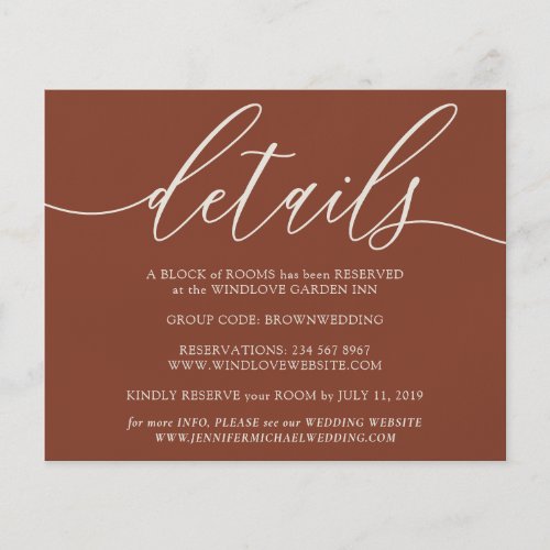 Terracotta Clean Details Simple Wedding budget Flyer