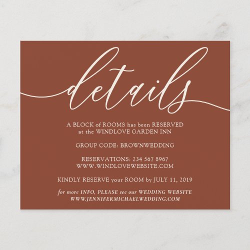 Terracotta Clean Details Simple Wedding budget Flyer