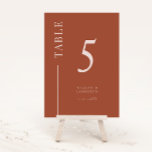 Terracotta Clean Line Wedding Table Number
