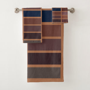 Terracotta Colorful Stripes Modern Earth Tones Bath Towel Set