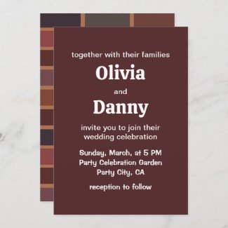 Terracotta Colorful Stripes Modern Elegant Wedding
