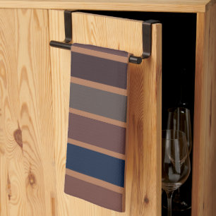 Terracotta Colorful Stripes Modern Rustic Kitchen Towel