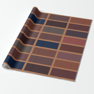 Terracotta Colorful Stripes Rust Striped Wrapping Paper