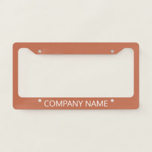 Terracotta Company Name Earthy Neutrals Simple License Plate Frame