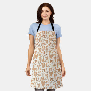 Terracotta Coquette Bows Hearts Girly Apron
