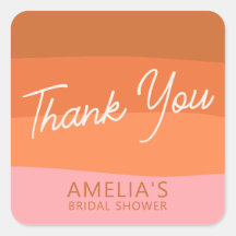 Terracotta Coral Pink Thank You Bridal Shower