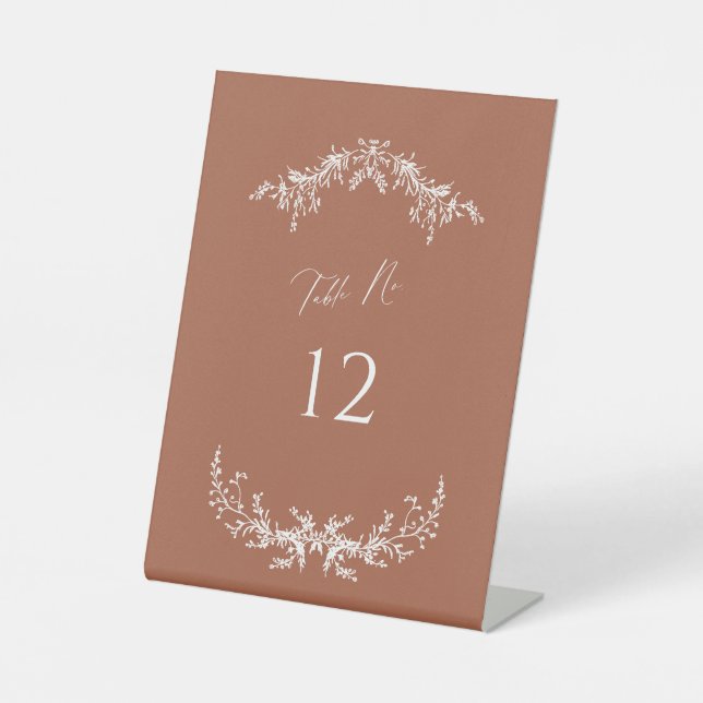 Terracotta Cottage Table Number Pedestal Sign (Front)