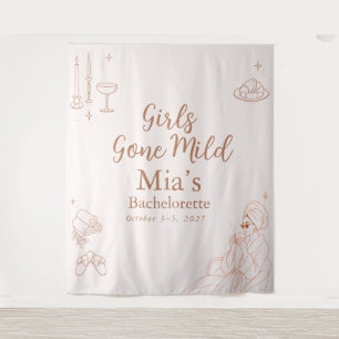 Terracotta Cozy Girls Gone Mild Bachelorette Party Tapestry