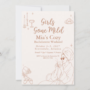 Terracotta Cozy Spa Girls Gone Mild Bachelorette Invitation