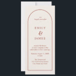 Terracotta & Cream Arch Minimalist Long Wedding Invitation<br><div class="desc">Can be customized to suit your needs. © Gorjo Designs. Made for you via the Zazzle platform. // Looking for matching items? Other stationery from the set available in the ‘collections’ section of my store. // Need help customizing your design? Got other ideas? Feel free to contact me (Zoe) directly...</div>