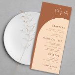 Terracotta & Cream Boho Arch Let's Eat Wedding Menu<br><div class="desc">This elegant wedding menu featuring custom text,  terracotta waves and whimsical script would make a wonderful addition to your party! Easily change the text by clicking on the "personalize this template" option.</div>