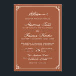 Terracotta Cream Border Muslim Wedding Invitation<br><div class="desc">Invite your guests with this traditional Islamic style wedding invitation featuring an elegant border with 'Bismillah' in Arabic calligraphy. Simply add your event details on this easy-to-use template to make it a one-of-a-kind invitation.</div>