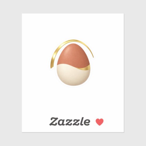 Terracotta & Cream Marble Gold Wave Easter Egg Sticker