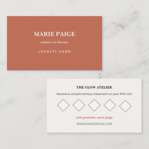 Terracotta Cream Minimalist Esthetics Loyalty Card