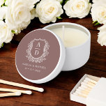 Terracotta Crest Modern Monogram Wedding  Mini Candle Favors<br><div class="desc">Illuminate your wedding day with the Modern Monogram Wedding Crest Soy Candle. Featuring a personalized monogram crest design, this scented candle adds a touch of elegance to your celebration. Crafted with premium wax and a delightful fragrance, it creates a warm and inviting atmosphere. Perfect as wedding favors or table decorations,...</div>