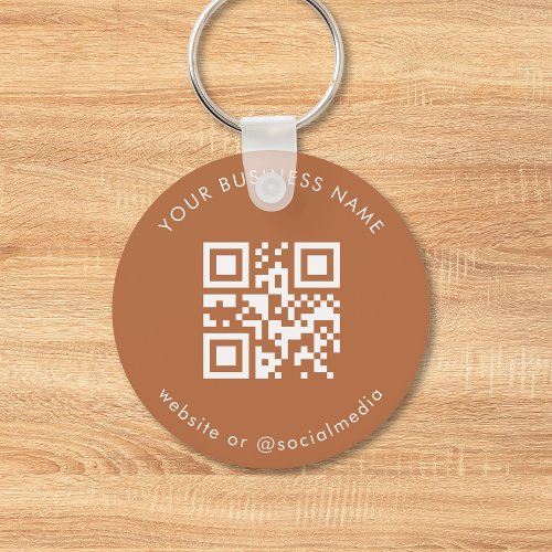 Terracotta Custom Business Qr Code Scan Keychain