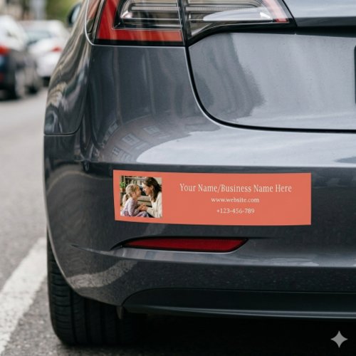 Terracotta Custom Logo Photo & Name Bumper Sticker