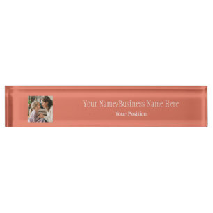 Terracotta Custom Logo Photo & Name Desk Name Plate