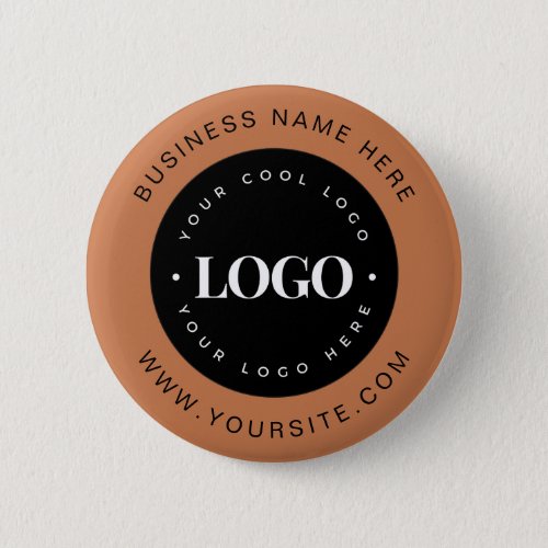 Terracotta Custom Logo Text Business Corporate Button