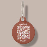 Terracotta Custom QR Code | Scan  Pet ID Tag<br><div class="desc">Customizable terracotta QR code pet ID tag. This pet tag features a scannable QR code that enables anyone with a smartphone to access important information about your pet. You can easily generate a brand new QR code on the design via the "personalize this template " feature. Just add the URL...</div>