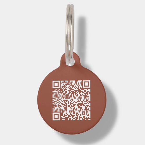 Terracotta Custom QR Code  Scan Pet ID Tag
