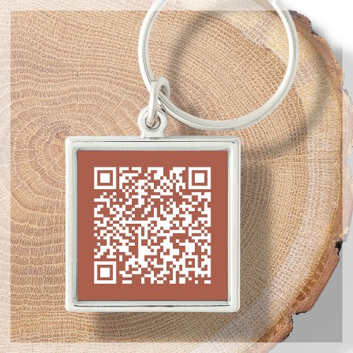 Terracotta  Custom QR Code Scannable Keychain