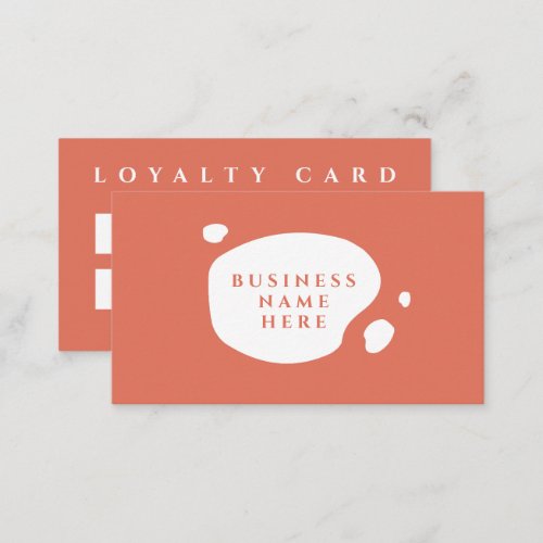 Terracotta Cute Minimalist Salon Coffee Shop Loyalty Card