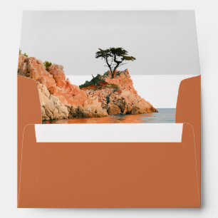 Terracotta Cypress Liner Wedding Return Address Envelope