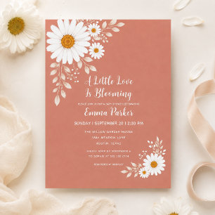 Terracotta Daisy Gender Neutral Baby Shower Invitation