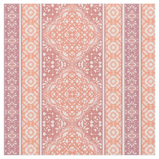 Terracotta Decorative Boho Tile Pattern Fabric