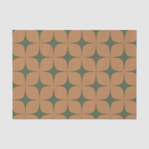 Terracotta Deep Green Mid Century Modern Elegant  Tissue Paper